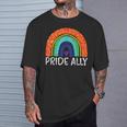 レインボーフラッグ プライド アリー ゲイプライド 月 Lgbtq Ally Lgbt Tシャツ 彼への贈り物