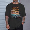 レスキュースクワッド ビンテージ犬カートゥーンユーモア Tシャツ 彼への贈り物