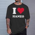 レッドハート I Love Hanzo Tシャツ 彼への贈り物