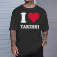 レッドハート I Love Takeshi Tシャツ 彼への贈り物