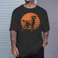 レトロ デザイン カーリー コーテッド レトリバー犬 Tシャツ 彼への贈り物