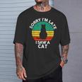 レトロ ヴィンテージorry I'm Late Iaw A Cat かわいい 猫好き Tシャツ 彼への贈り物