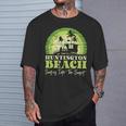 レトロなハンティントンビーチサンセットサーフシーン 長袖tシャツ Tシャツ 彼への贈り物