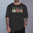 レトロな色のウクレレ ギター デザイン楽器 Tシャツ 彼への贈り物