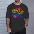 レトロな虹色デザイン 力強いlgbtqプライドメッセージ付き Tシャツ 彼への贈り物