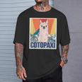 レトロ国立公園 エクアドル コトパクシ ラマ キャンプ Tシャツ 彼への贈り物