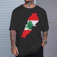 レバノン国旗 地図 ベイルート 杉の木 レバノン ヘリテージデザイン Tシャツ 彼への贈り物