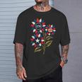ヴィンテージ 1776 愛国心が強いひまわり アメリカ独立記念日 Tシャツ 彼への贈り物