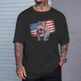 ヴィンテージ カバ アメリカ国旗 サングラス Tシャツ 彼への贈り物