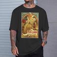 ヴィンテージ ジャマイカ ラム 広告ポスター ガール アルフォンス・ミュシャ Tシャツ 彼への贈り物