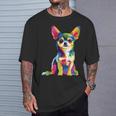 ヴィンテージ レトロ チワワ 犬 かわいい グルービー 犬 長袖tシャツ Tシャツ 彼への贈り物