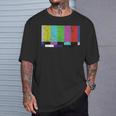 ヴィンテージテレビテストパターンカラーバー グラフィックデザインプレゼント Tシャツ 彼への贈り物