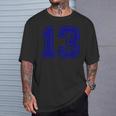 ヴィンテージナンバー 13 スポーツブルー代表チームナンバー 13 Tシャツ 彼への贈り物