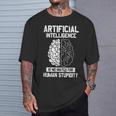 人工知能マッチ 人間の愚かさ Ai Tech ジョーク Tシャツ 彼への贈り物