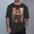 侍戦士 ワイフガール 日本の浮世絵 漫画 サムライ Tシャツ 彼への贈り物