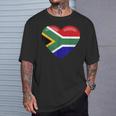 南アフリカ ハート 南アフリカお土産 南アフリカ国旗 Tシャツ 彼への贈り物