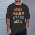 反ファシズムシャツ。Make Fascism Wrong Again 。 長袖tシャツ Tシャツ 彼への贈り物