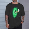 可愛いお笑い猫 背中に中指付き Tシャツ 彼への贈り物