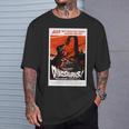 恐竜レトロヴィンテージ映画ポスタープリント 長袖tシャツ Tシャツ 彼への贈り物