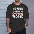 戦争禁止、平和、反戦、戦争禁止 長袖tシャツ Tシャツ 彼への贈り物