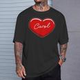 手描きのハートキャロル ファーストネーム ハート I Love Carol Tシャツ 彼への贈り物