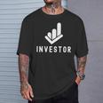 投資家 株式 投資について 投資する 株主 長袖tシャツ Tシャツ 彼への贈り物