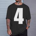 数字 四 数字 4 プレーン 白 数字 Tシャツ 彼への贈り物
