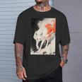 日本 キツネ 妖怪 白狐 幽霊 浮世絵 ヴィンテージ Tシャツ 彼への贈り物