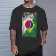 日本とブラジルの国旗 日本ブラジル人 Tシャツ 彼への贈り物