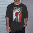日本と南アフリカの国旗 日本の南アフリカ共和国 Tシャツ 彼への贈り物