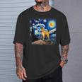 星月夜の犬 ゴッホ 柴犬 Tシャツ 彼への贈り物