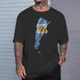 波状 アルゼンチン国旗 アルゼンチン地図 Tシャツ 彼への贈り物