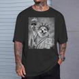 犬 像 自由 面白い 自由 白 ブラック ウェルシュ コーギー Tシャツ 彼への贈り物