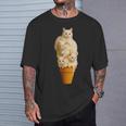 猫 アイスクリーム かわいい ペット 子猫好き 猫 夏 バイブ Tシャツ 彼への贈り物