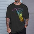 猫とサックスのサクソフォン楽器 Tシャツ 彼への贈り物