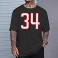 番号 34 スポーツ ホワイト レッド 代表番号 Tシャツ 彼への贈り物