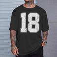 番号18シャツ、番号付き ヴィンテージ 18歳の誕生日 Tシャツ 彼への贈り物