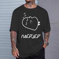 眠っているメジェド、面白い皮肉 長袖tシャツ Tシャツ 彼への贈り物