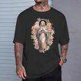 祝福された母 マリア イエスの母 バラ 聖母 カトリック Tシャツ 彼への贈り物