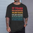 素晴らしい77歳の誕生日ギフト 面白いレトロ 77歳の誕生日 Tシャツ 彼への贈り物