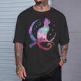 美しい宇宙星雲銀河猫のシルエット Tシャツ 彼への贈り物