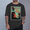 聖ニコルズ ドラゴン サンセット ヤシの木 グラフィック リトグラフ Tシャツ 彼への贈り物