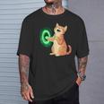 背中にポータル中指を持ついたずらな猫コスチューム。 Tシャツ 彼への贈り物