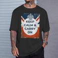 落ち着いてキャリー・オン・ユニオンジャック Tシャツ 彼への贈り物