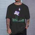 蓮の花シャツ 美しい紫蓮の花 Tシャツ 彼への贈り物