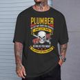 配管レンチクールビンテージスカル配管工 Tシャツ 彼への贈り物