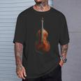 重低音 楽器 モチーフ 作品 コントラバス Tシャツ 彼への贈り物