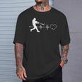 野球愛好家 ハートビート ピッチャー バッターキャッチャー 面白い Tシャツ 彼への贈り物