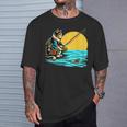 釣り 猫 面白いtシャツ 釣りバカ 釣り人 メンズ おもしろ ネタ 面白い 服 オリジナル 海釣り 川釣り Tシャツ 彼への贈り物