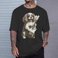 面白いtシャツ キャバリア 犬 ギター イヌ メンズ 犬好き グッズ かわいい おもしろ 面白い 服 ネタ Tシャツ 彼への贈り物